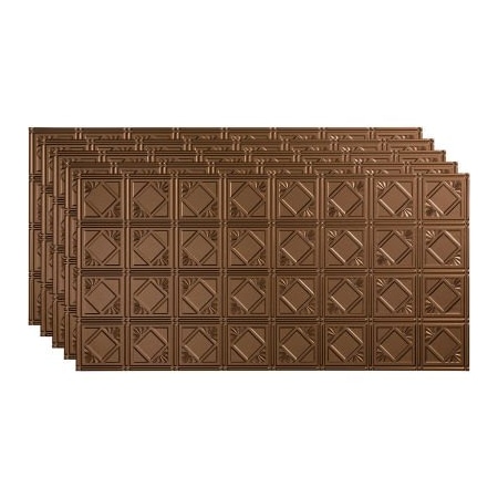 Acoustic Ceiling Products Fasade Traditional Syle # 4 - 48-3/8" x 24-3/8" PVC Glue Up Tile in Argent Bronze - PG5328